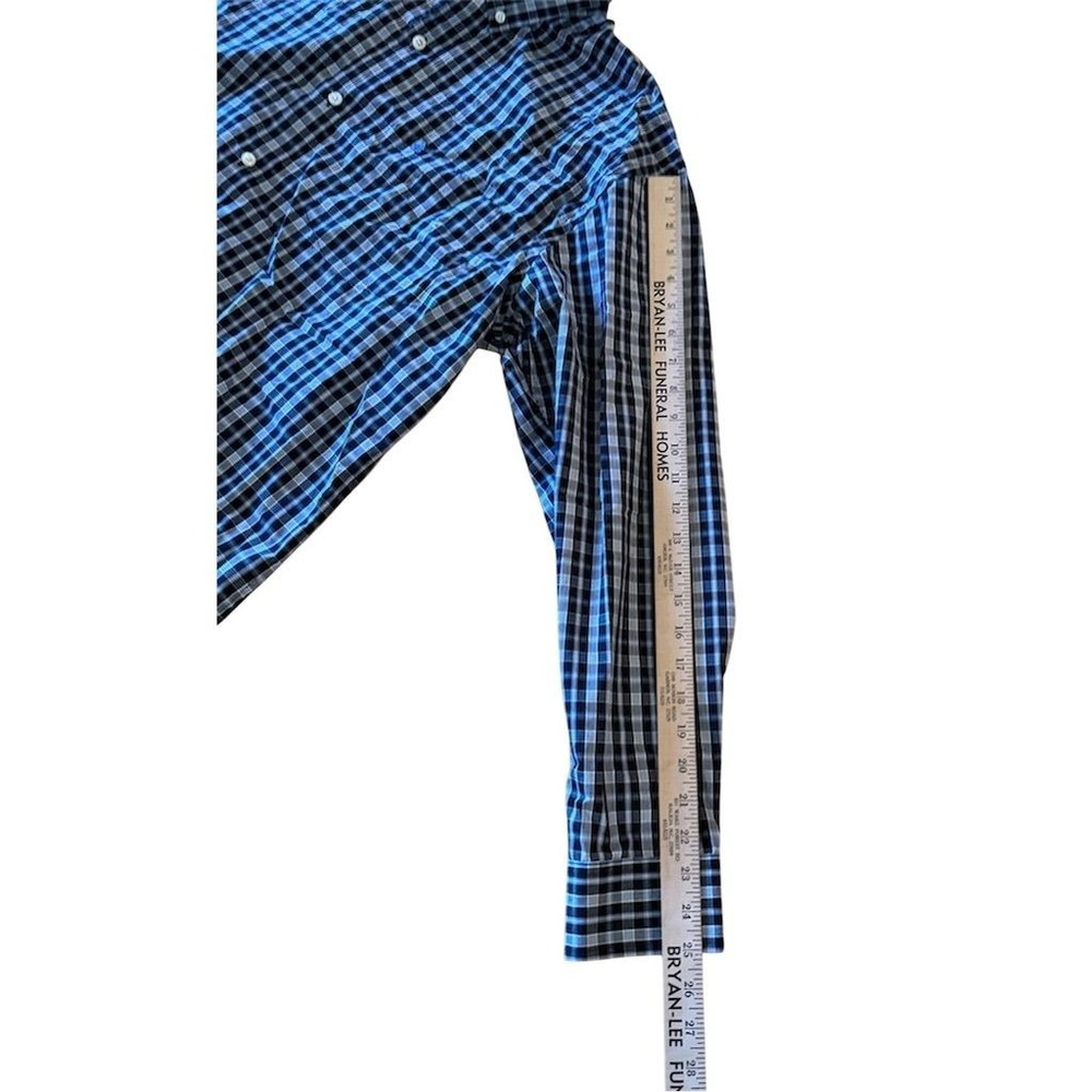 IZOD Men's XL Blue Plaid Long Sleeve Button-Down Shirt preppy classic minimalist - Picture 6 of 7